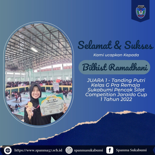 Juara 1 Pencak Silat Putri TIngkat Kota Sukabumi Bilkist Ramadhani
